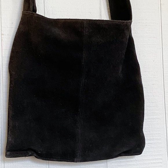 ST. JOHN’S BAY Vintage 80’s/90’s Black Suede Tote - Picture 8 of 10